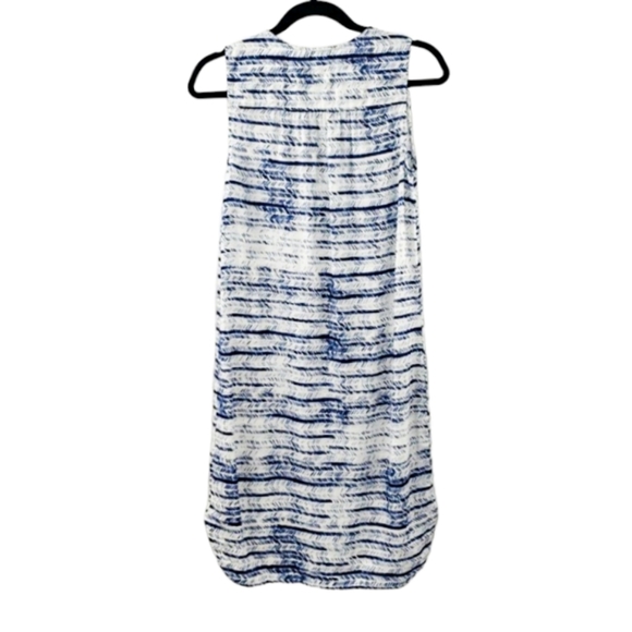 BeachLunchLounge Riviera Indigo Print Embroidered Viscose Anthropologie Dress - Picture 3 of 8